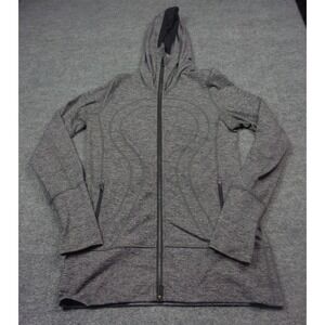 Lululemon Stride Jacket II Womens Heathered Gray Size 8 Hooded Wicking